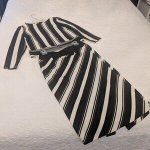 Worthington Black & White stripe 2 piece skirt set - Sz Small